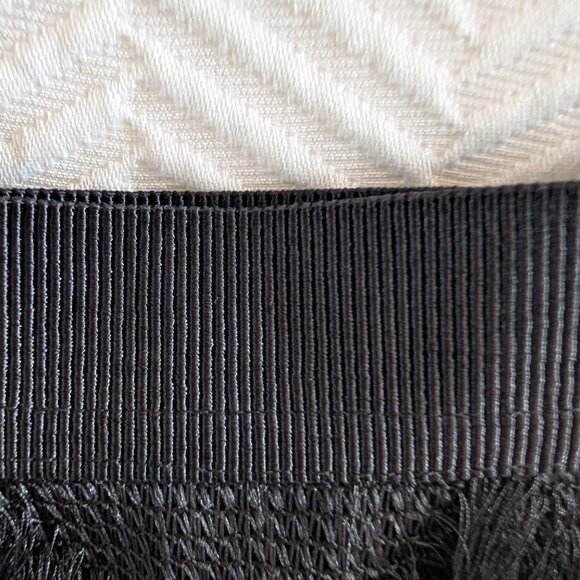 Ann Taylor Black Fringe Chevron Midi Skirt Size 10 Black Textured Flapper - Picture 7 of 9
